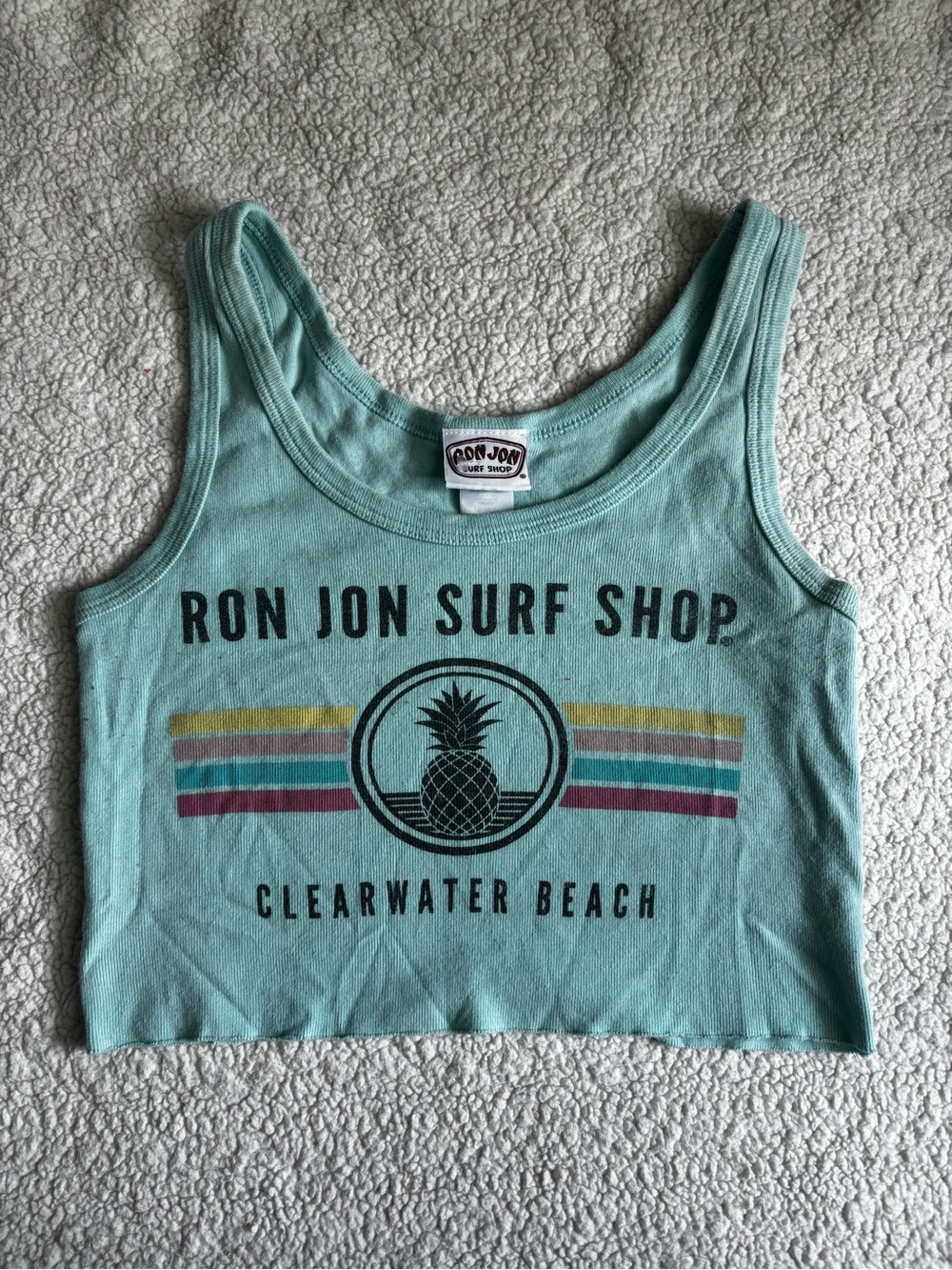Ron Jon Surf Shop Clearwater Beach Aqua Crop Tank